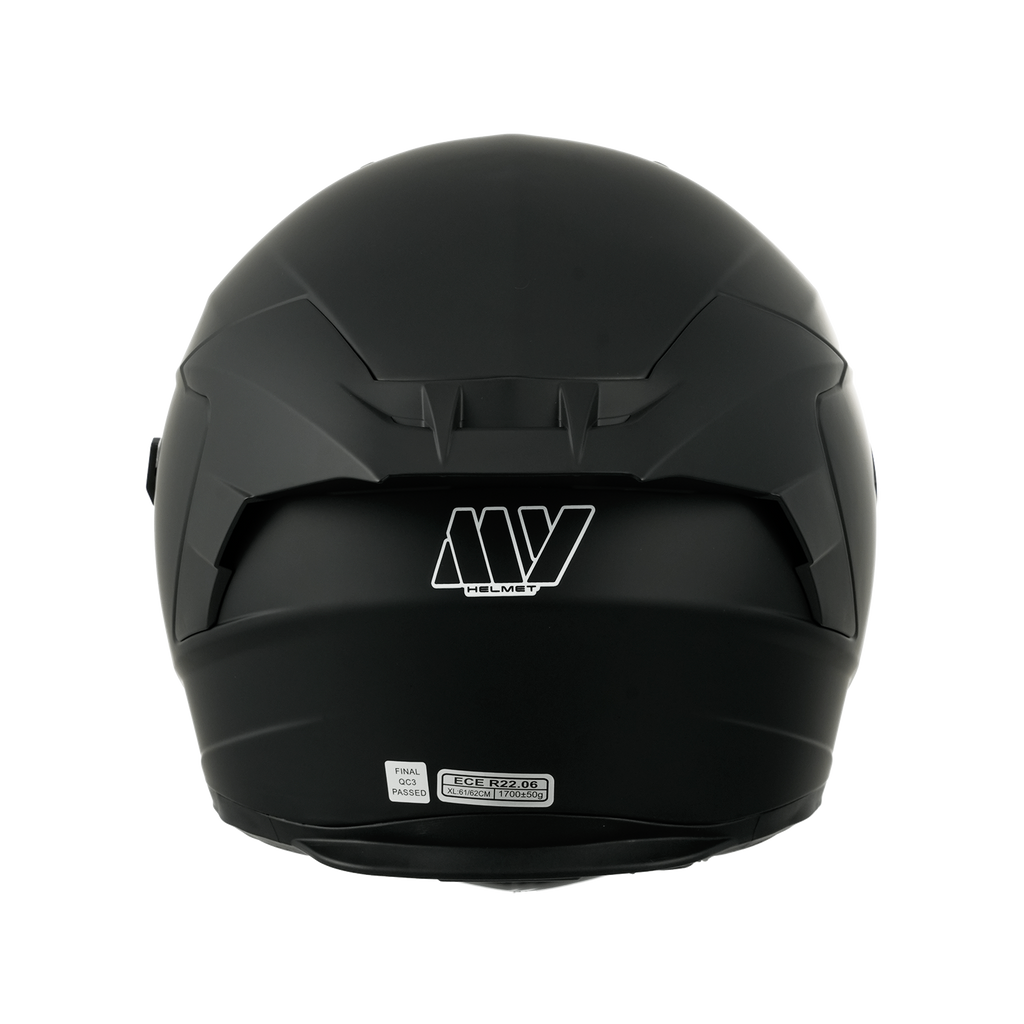 MY-936 Casque de moto intégral, avec visière solaire, certifié ECE 22.06, unisexe pour hommes et femmes, noir mat, taille XL