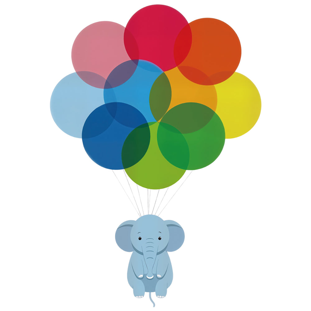 WhereHike Autocollant mural thème bleu - Éléphant et ballons