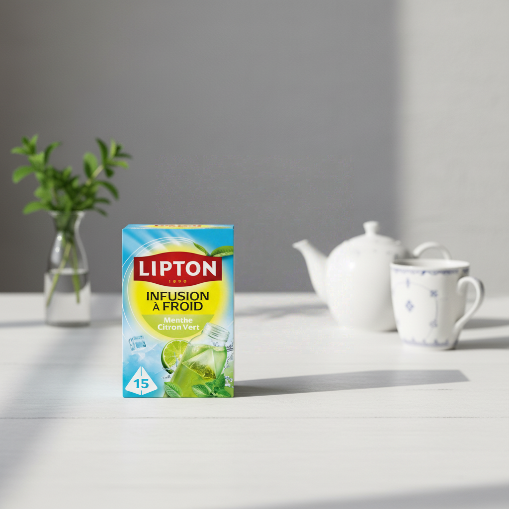 LIPTON Infuse à froid Menthe & citron vert 15 sachets