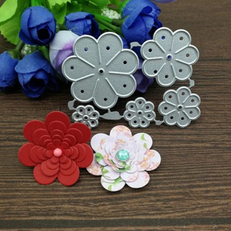 WhereHike Ensemble de matrices de découpe en métal feuilles et pétales de fleurs superposés pour scrapbooking à faire soi-même, création de cartes en papier, loisirs créatifs décoratifs