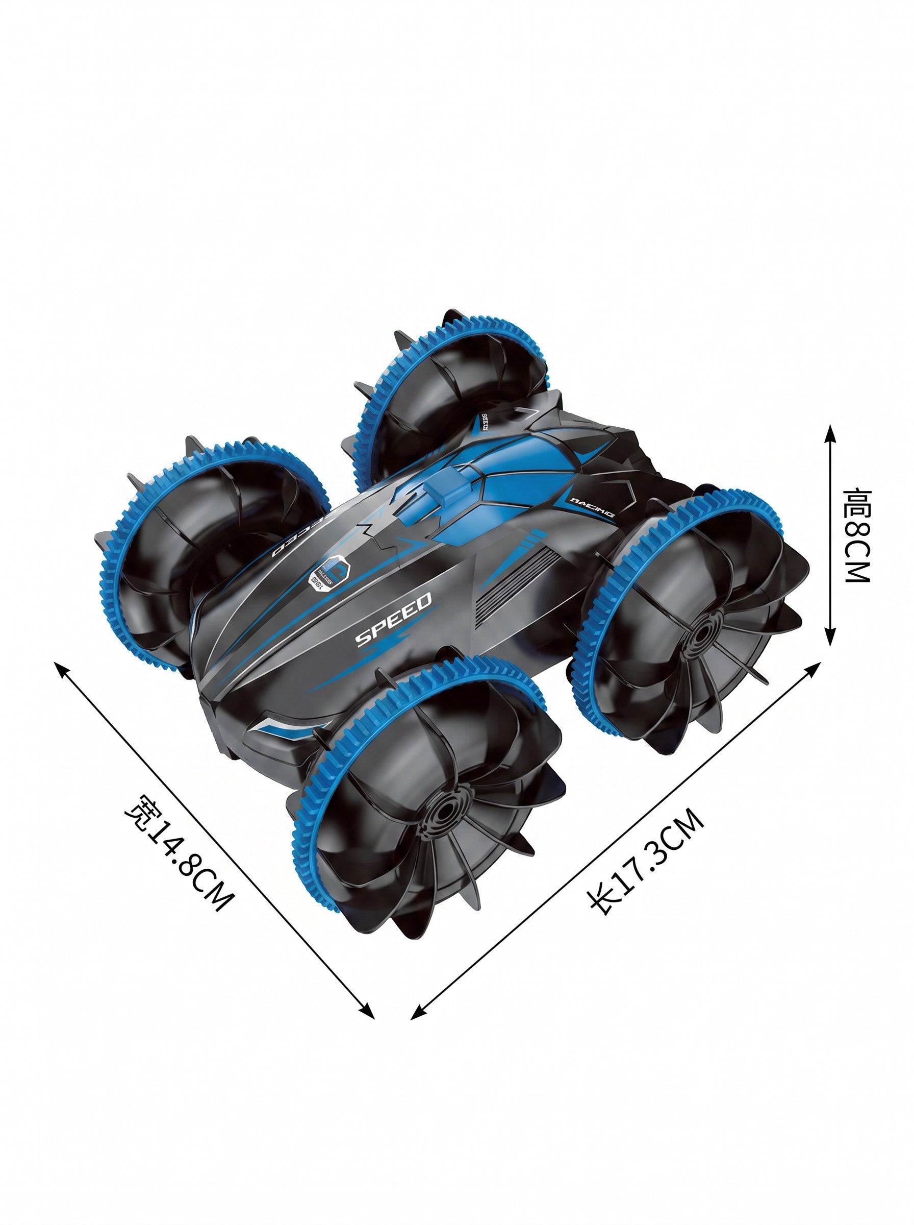 Voiture de Cascade RC 4WD Gestuelle, Double Télécommande 2,4 g, Voiture Tout-Terrain Drift Pivotement 360° Montée, Cadeau Jouet pour Enfants Garçons, Lot de 1 Bleu