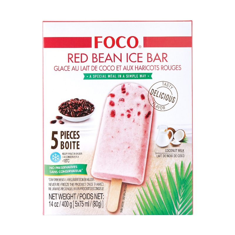 FOCO Bâtonnet de glace à la pâte de haricots rouges 5 x 80 g