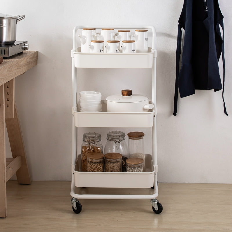 Maxcook Étagère de rangement 3 couches blanche MCWA982