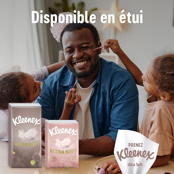 KLEENEX Ultrasoft Mouchoirs en Boîte 3 Épaisseurs (Boîte de 64)