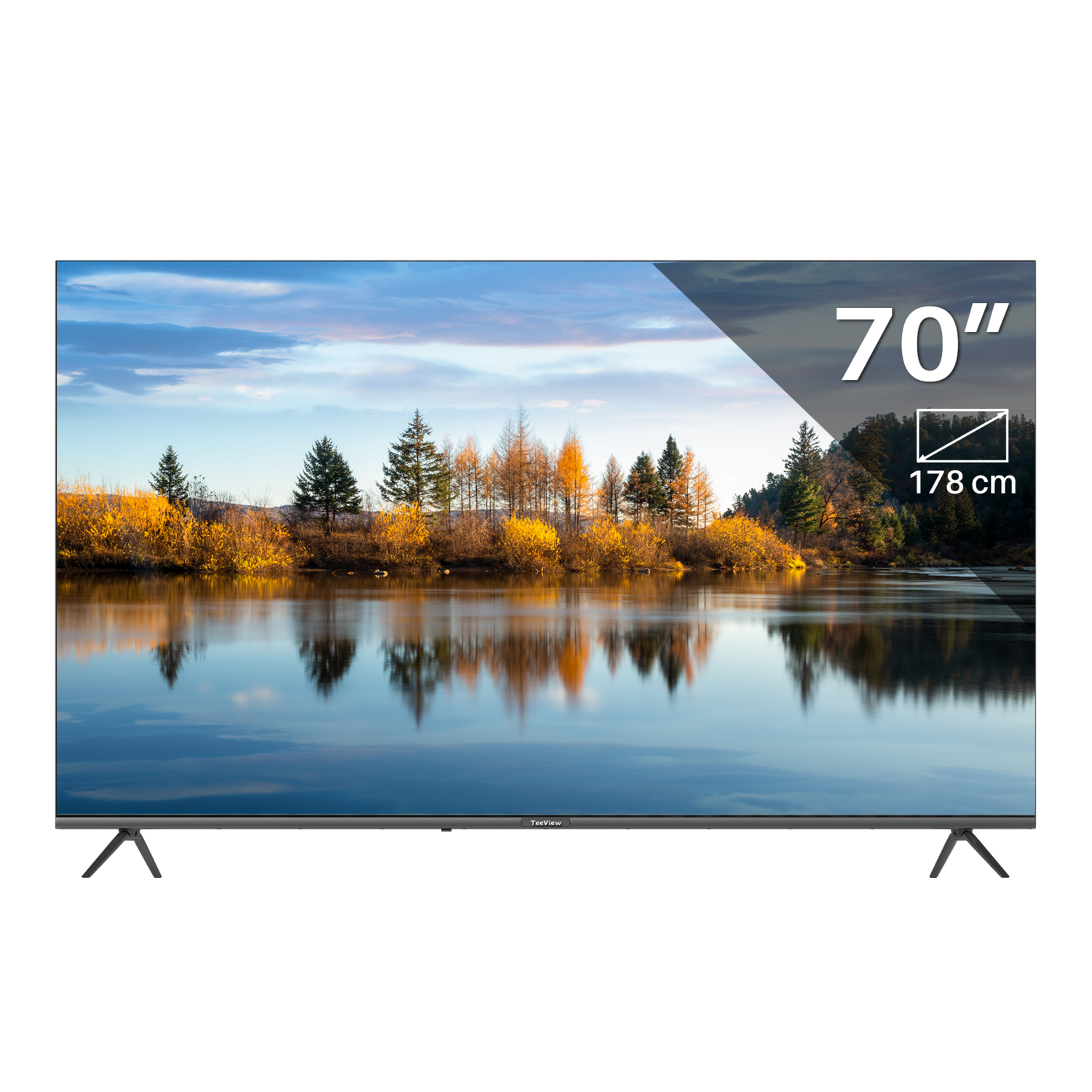 TeeView Google Smart TV TV70UQG-EU QLED Ultra HD 4K, 70 pouces / 178 cm, design sans cadre, triple tuner DVB-T/T2/S/S2/C, HDMI x3, USB x2, CI+