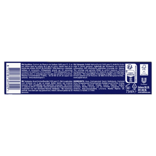 Signal 3-en-1 White Boost Dentifrice Charbon Actif Tube 75 ml
