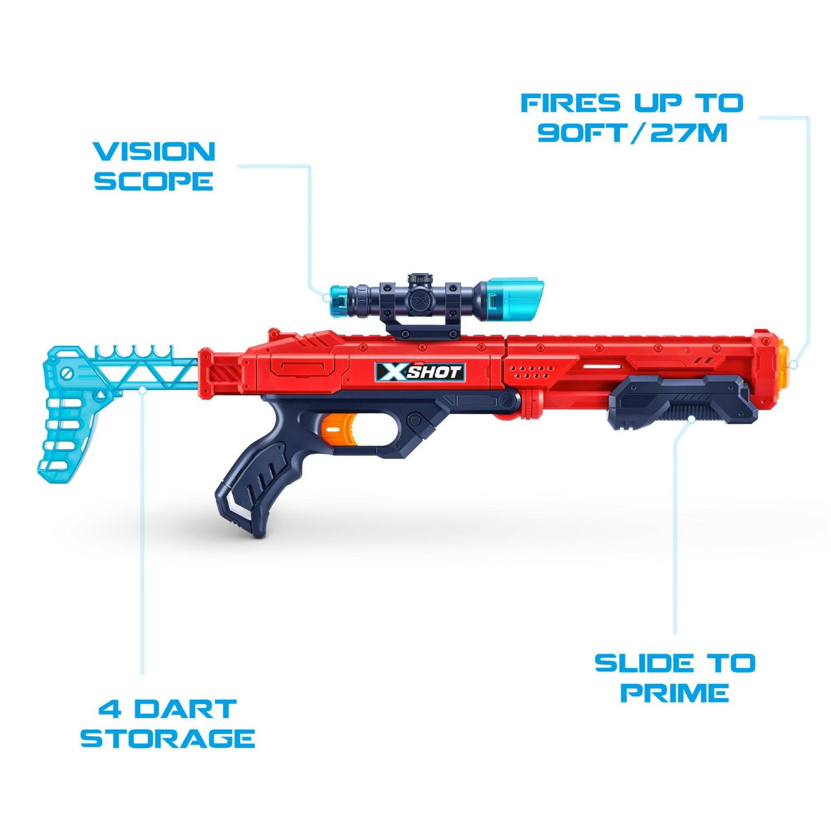 Blaster X-Shot Excel Hawk Eye avec 16 fléchettes