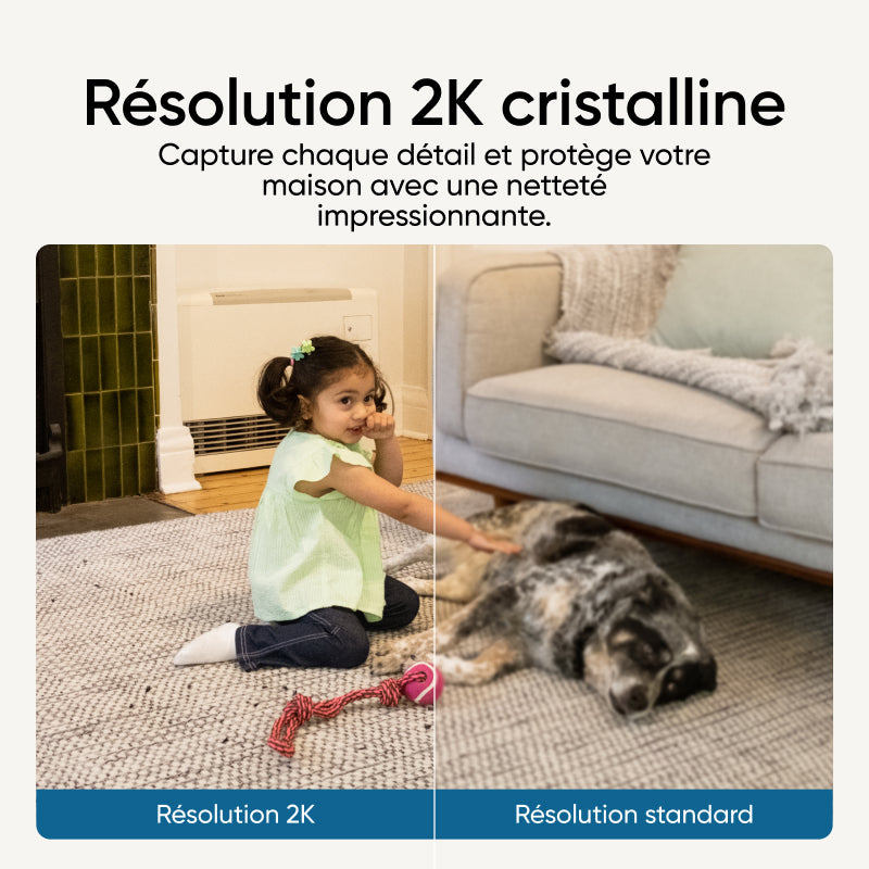 eufy Security Indoor Cam C220 Caméra de sécurité intérieure 2K filaire avec PTZ 360°, Wi-Fi, détection d'humains/mouvements, idéale comme babyphone