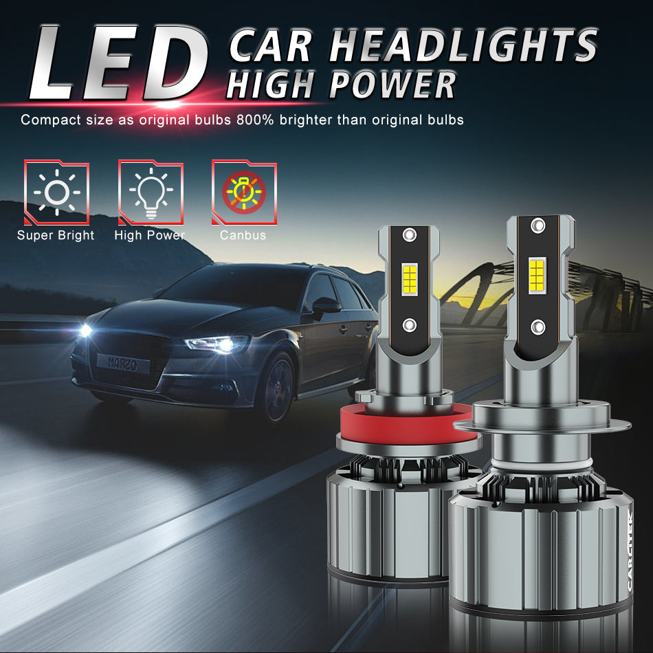 CARLitek 9006/HB4 Lot de 2 ampoules pour feux 300 % plus lumineuses, 160 000 lumens, 6000 K, haute et basse intensité, Plug & Play, compatible CANBUS