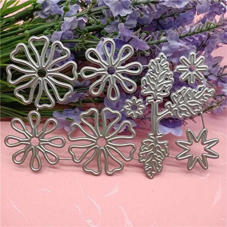 Dies de découpe Fleurs de printemps pour la création de cartes, Dies de découpe Fleurs florales Motif symétrique Dies de flocons de neige floral Masque de découpe Modèle de relief pour