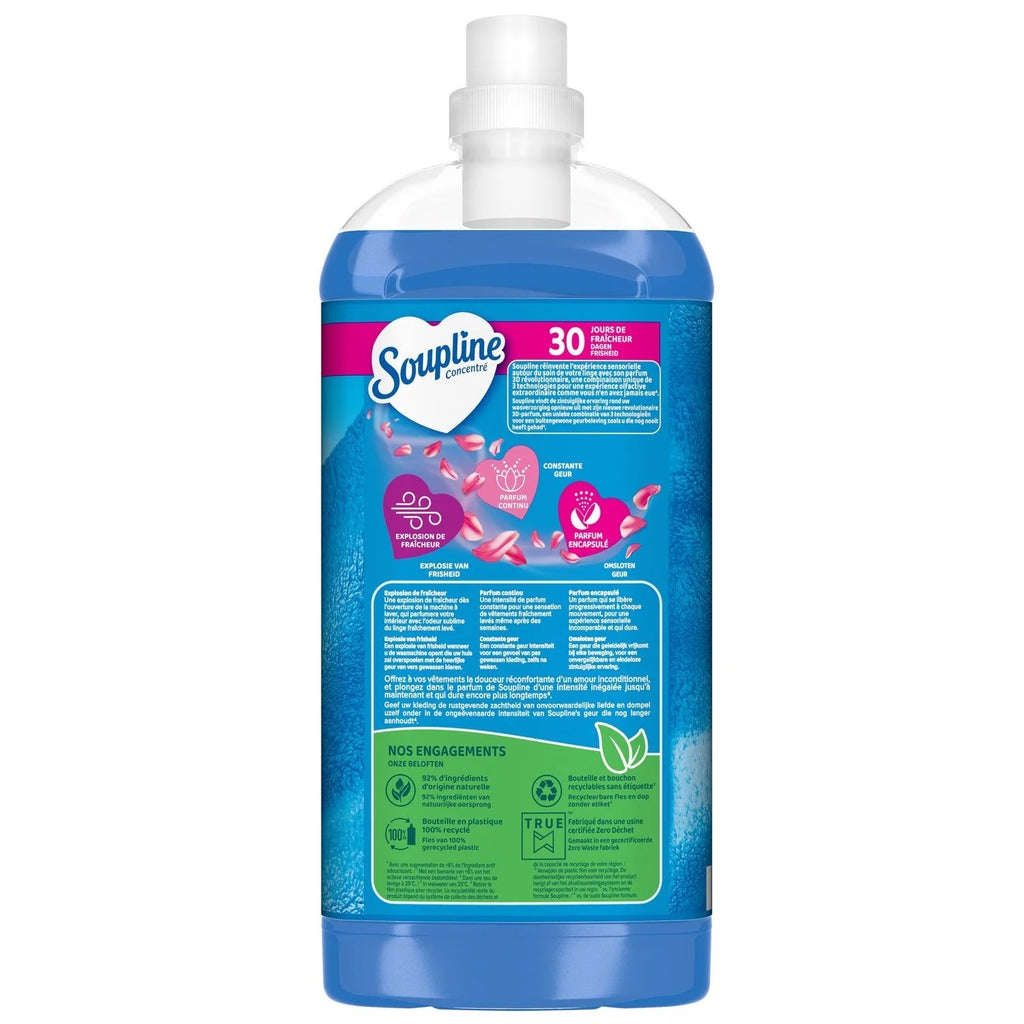 SOUPLINE Grand Air Adoucissant Concentré, Fraîcheur 30 Jours, 64 Lavages, 1,35 L