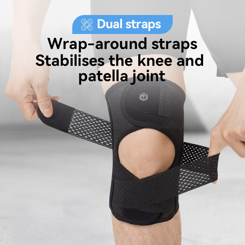 Ochama×J.ZAO Genouillère de sport, 1 pièce, adaptée à la course à pied, basketball, protection du ménisque, badminton et randonnée, modèle d’été respirant avec sangles de maintien, taille L