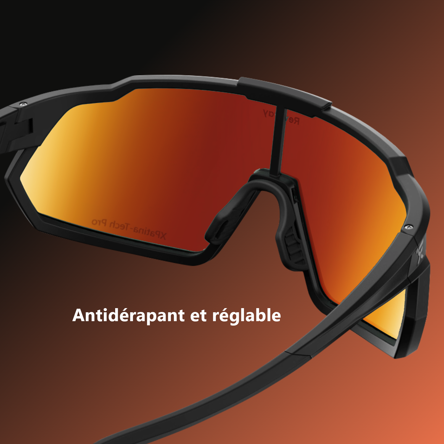 Revoray Y1 Lunettes de soleil de cyclisme avec verres polarisés TAC haute définition, monture TR90 ultra-légère 33g, protection UV 400, revêtement hydrophobe et oléophobe - Orange