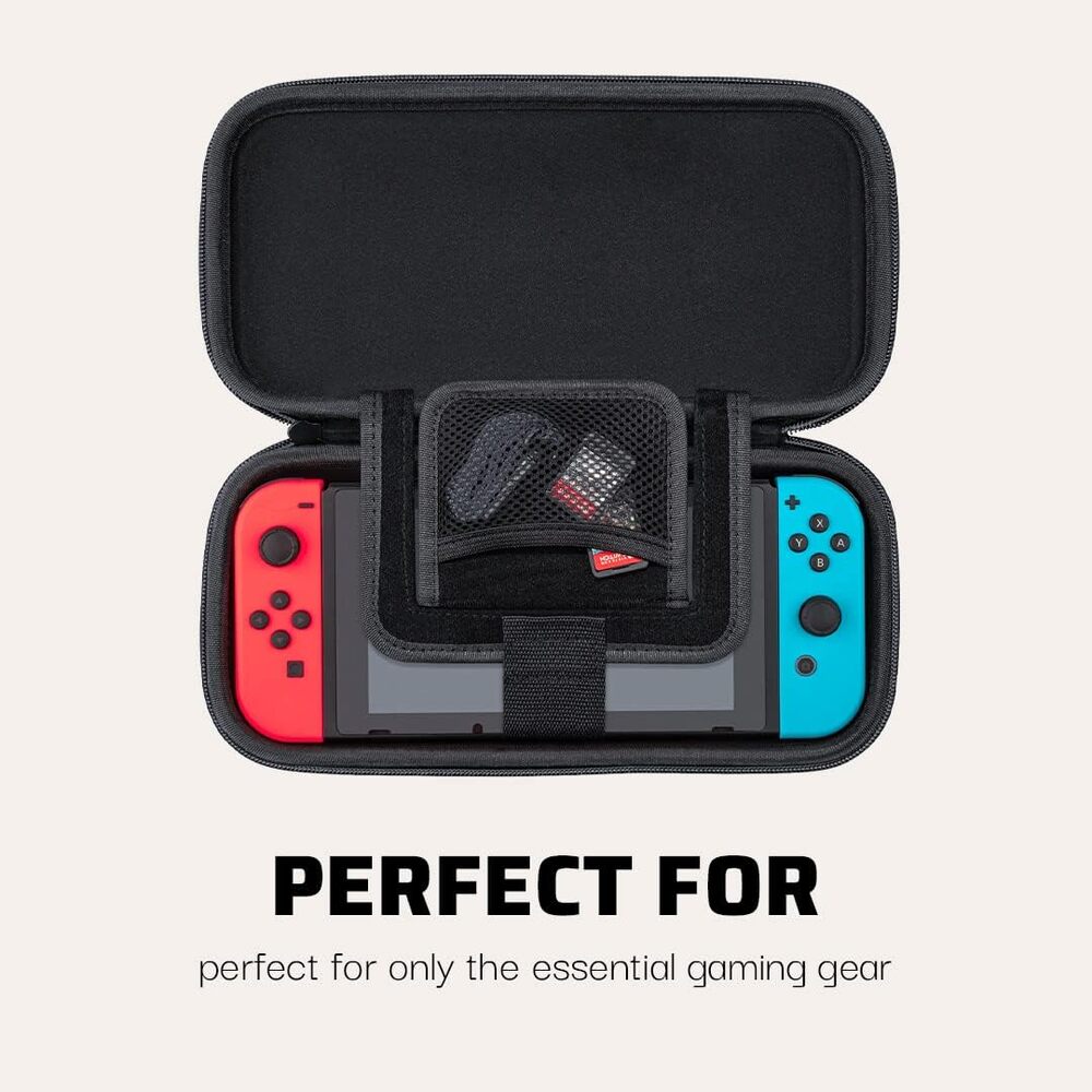 PDP Gaming Étui de Voyage Semi-Rigide Deluxe Fin pour Nintendo Switch, Switch Lite & OLED - Protection en PU - Rangement pour 14 Jeux - Licence Officielle