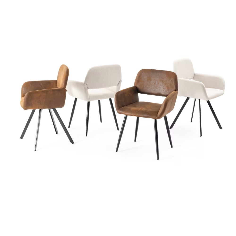 URBAN MEUBLE Lot de 2 Chaises de Salle à Manger en Similicuir Daim