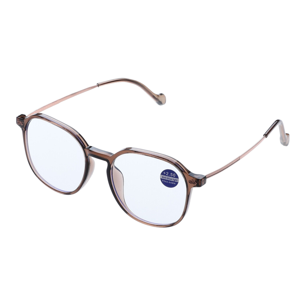 Lunettes de lecture à monture complète 400d (Marron transparent) unisexes, simples et durables, indispensables pour le bureau et la maison