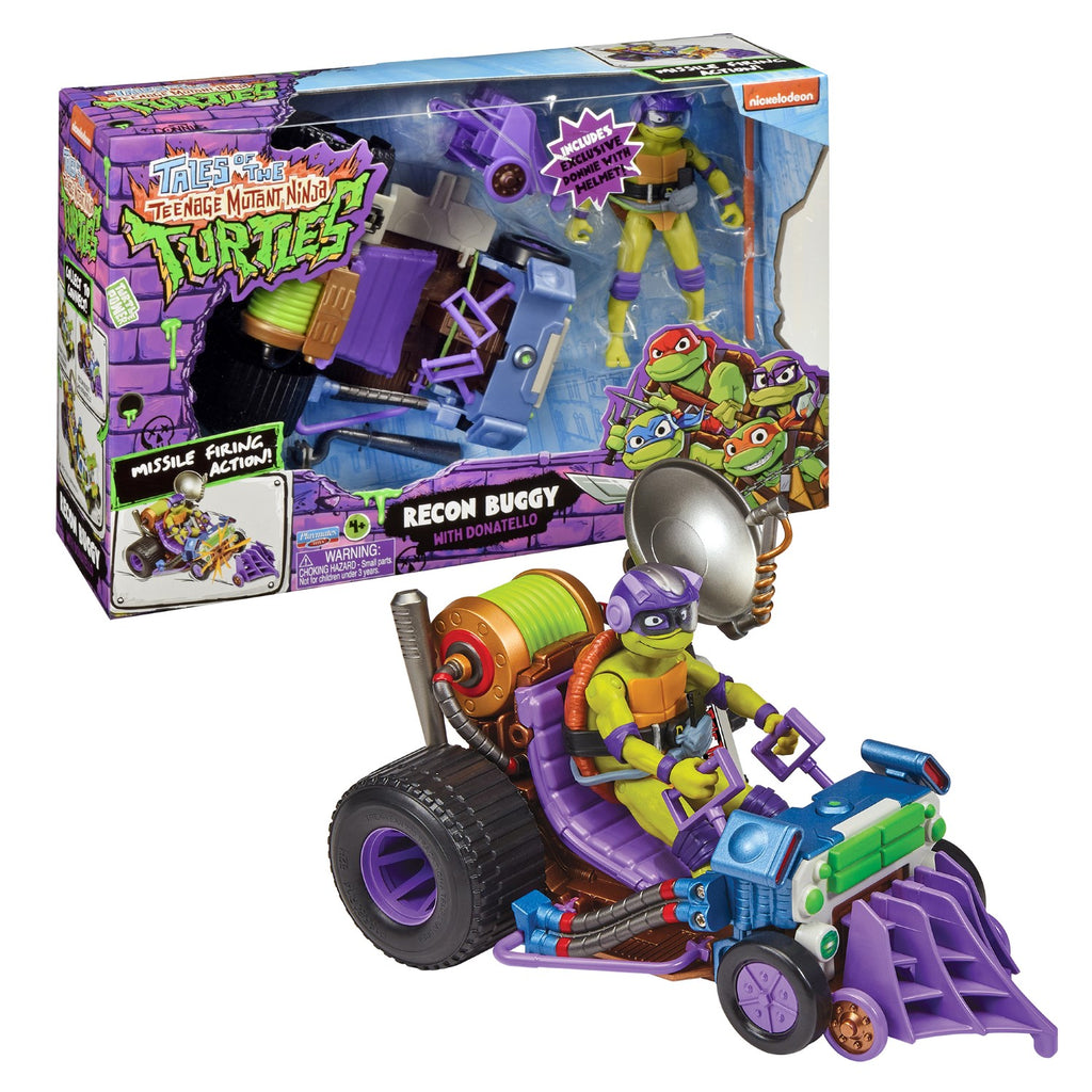 TORTUES NINJA Tortues Ninja, Buggy Véhicule Deluxe, Avec figurine 12 cm, Donatello, Pour les enfants à partir de 4 ans, T02001