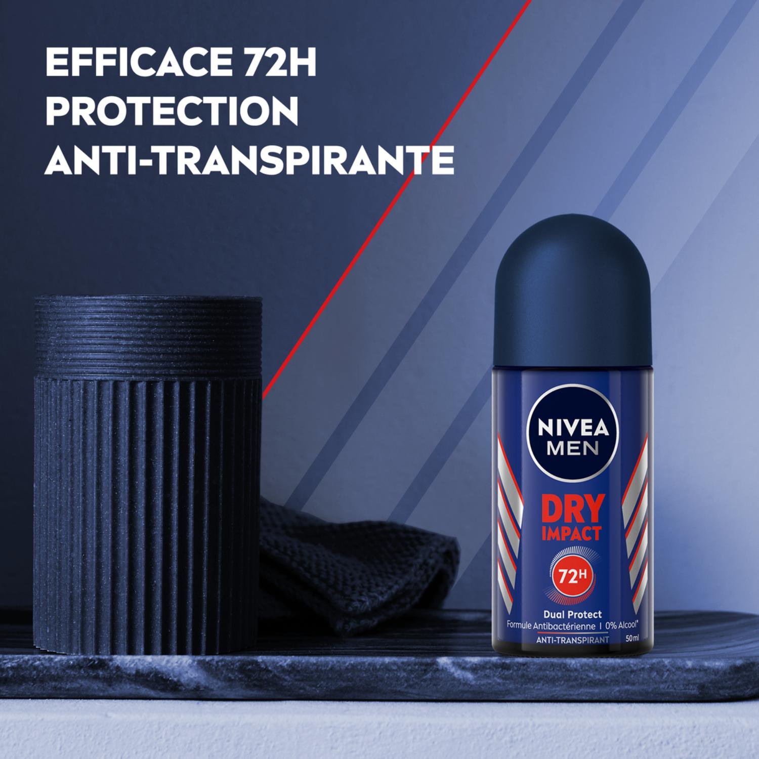 NIVEA MEN Déodorant Aisselles Dry Impact Protection 72h Bille 50ml