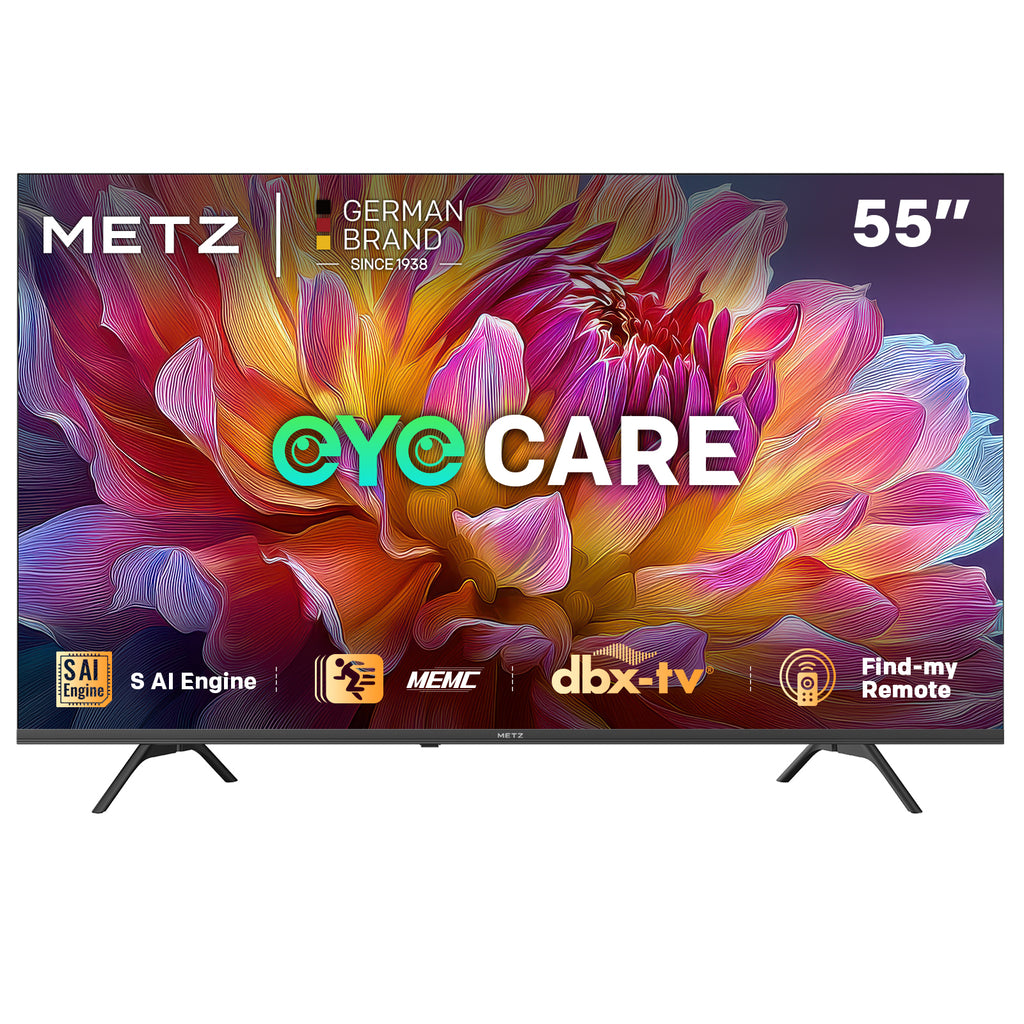 METZ 55MUF7000Z TV 55 pouces 140 cm 4K UHD Google TV, Dolby Vision & Atmos, HDR10, Remote Finder, Triple Tuner, CI+ Classe énergétique F
