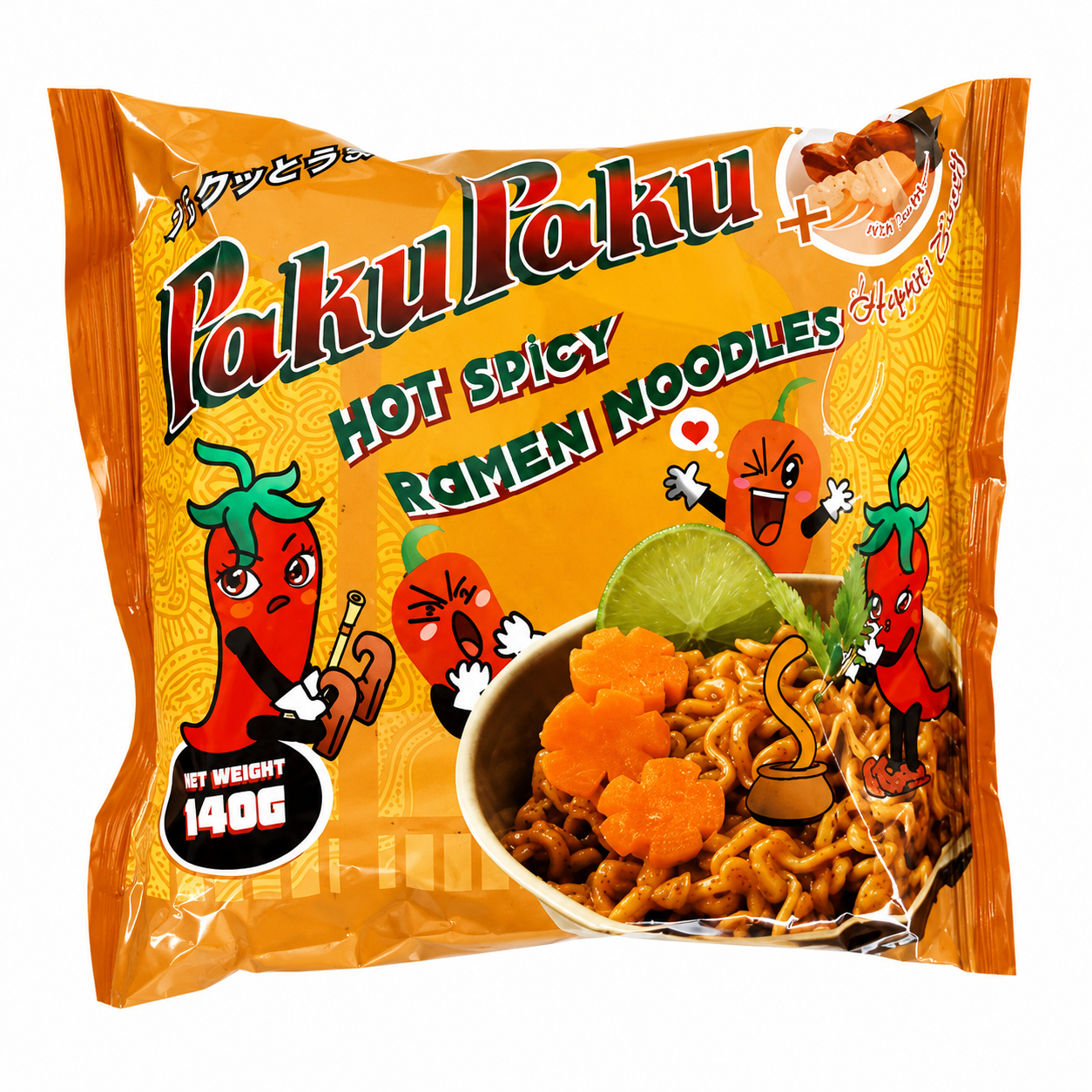PakuPaku Paku Paku Nouilles Ramen Instantanées Happy Curry 140g