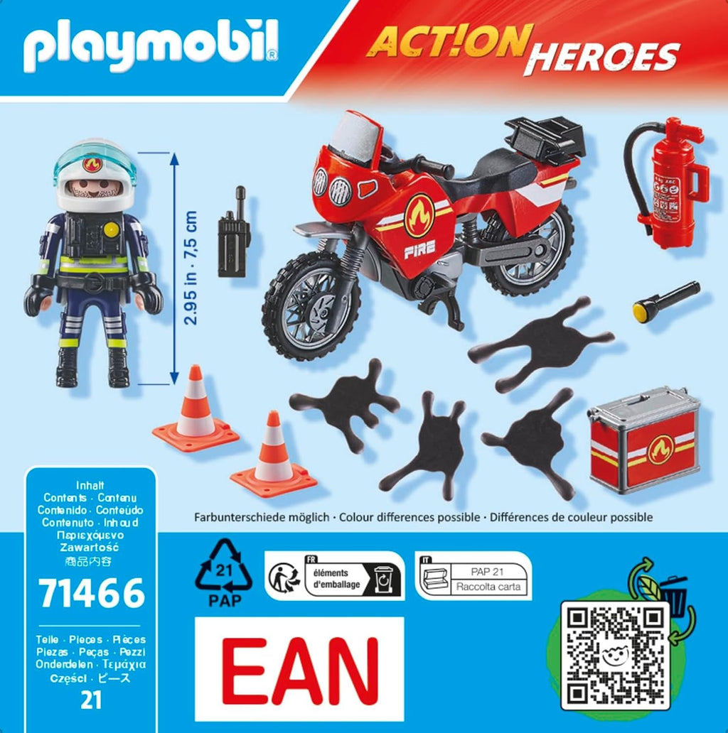 PLAYMOBIL Set Pompiers et Moto