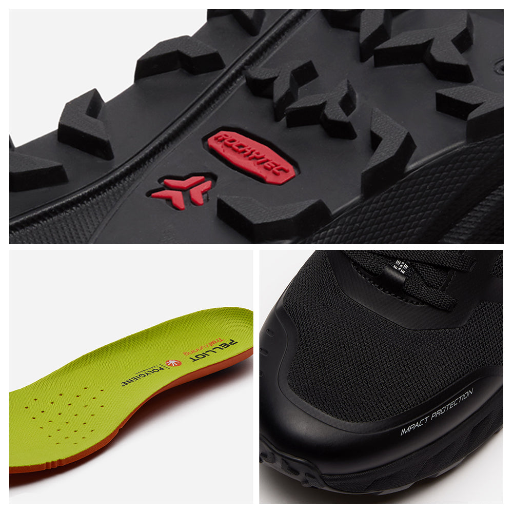 PELLIOT Chaussures de running Unisexe Course sur Route Léger Amorti – Stables et durables, Noir obsidienne (EU 43)