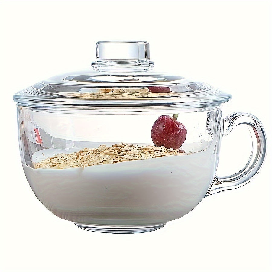 YumiPLUS Tasse en verre avec couvercle et anse, 1 ensemble