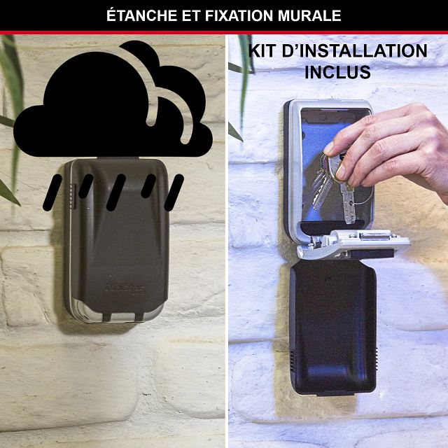 Master Lock Boîte à clés à cadran avec rétroéclairage, montage mural, format moyen, 72 x 126 x 52 mm