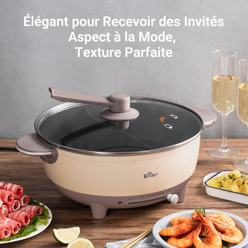 Bear Marmite électrique DHG-B60R6 Double cuve - 6 L - 1500 W - 0-210 °C
