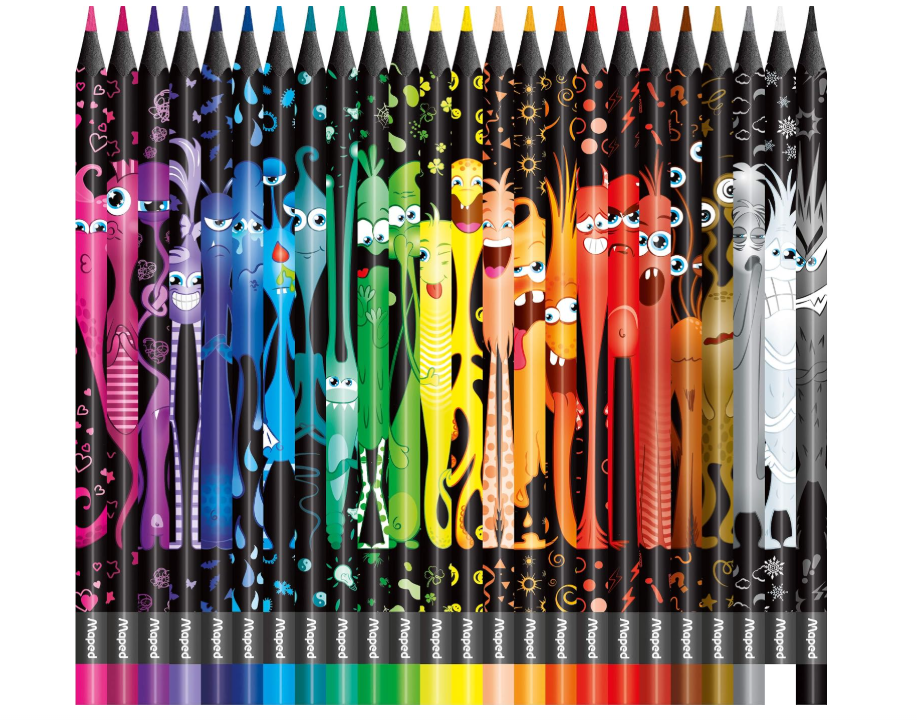 Maped Color'Peps Monster Crayons de Couleur Résine Triangulaires 24 Couleurs