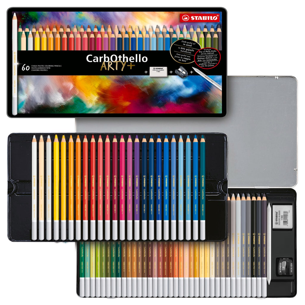 STABILO CarbOthello ARTY+ Boîte métal de 60 crayons-craie pastel