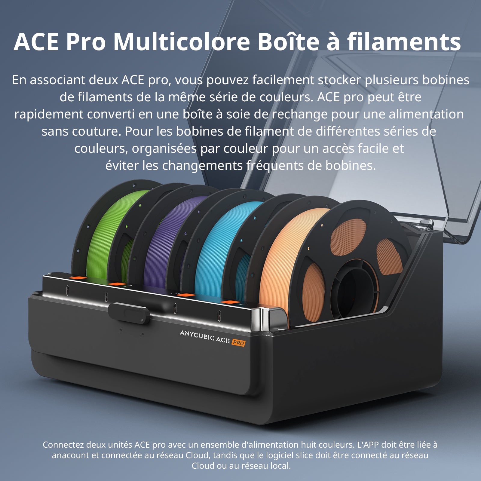 ANYCUBIC Kobra 3 Max Combo imprimante 3D compatible filament multicolore, vitesse 600 mm/s - volume d'impression 420 × 420 × 500 mm