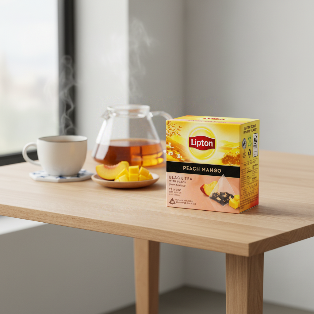 LIPTON Thé noir Pêche & mangue 20 sachets