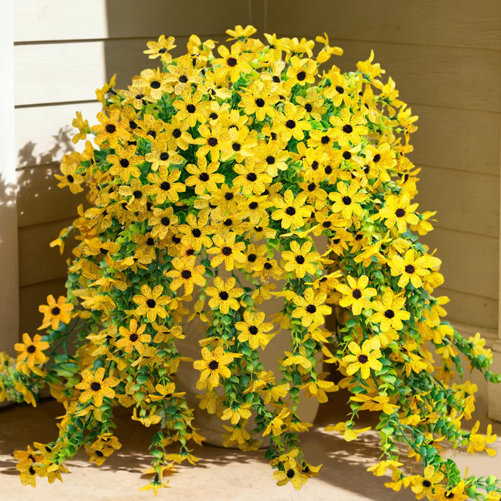 4 Pièces 28,7 in / 72,8 cm Fleurs Artificielles Suspendues pour Extérieur Décoration de Faux Plantes