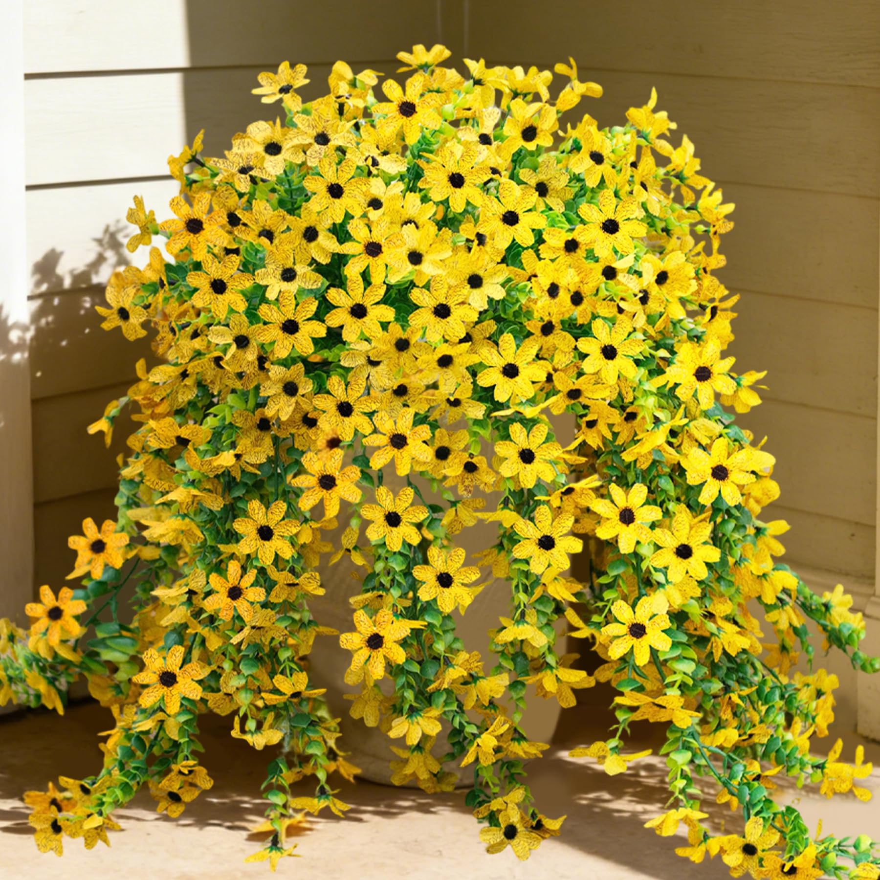 4 Pièces 28,7 in / 72,8 cm Fleurs Artificielles Suspendues pour Extérieur Décoration de Faux Plantes