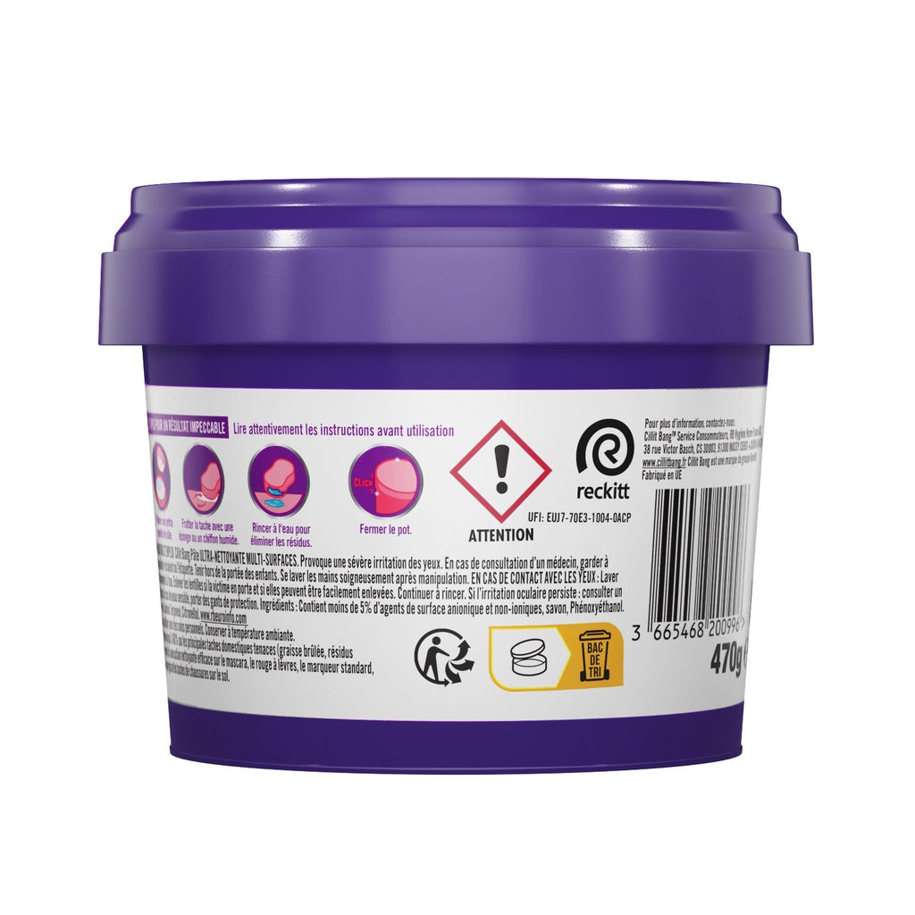 CILLIT BANG Pâte nettoyante ultra puissante multi-surfaces élimine les taches intérieur et extérieur 470 g