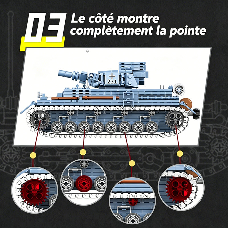 CAYI Type 4 Tankette 869 Pièces Ensemble de Blocs de Construction pour Bricoleurs