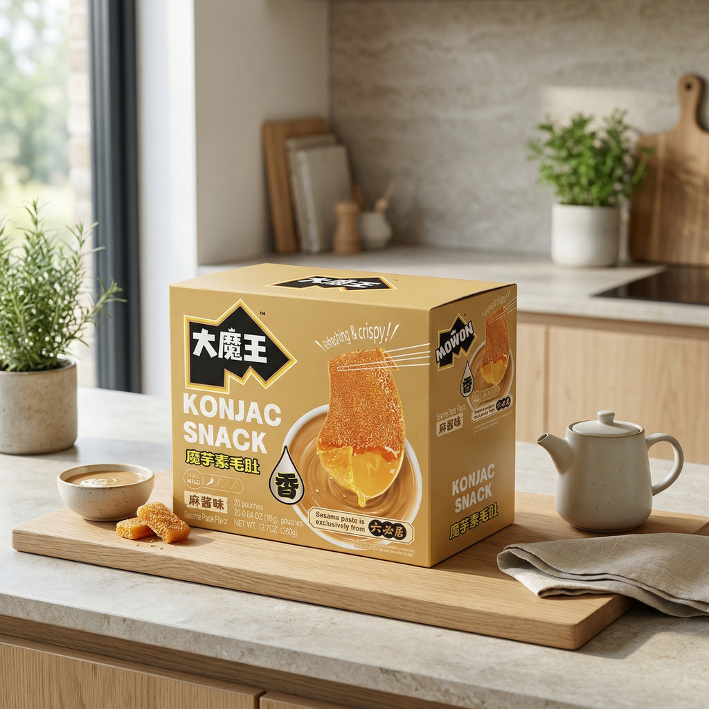 Yan Jin Pu Zi Damowang Collation de tripes végétariennes au konjac, Saveur sauce au sésame, 360 g (18 g x 20)