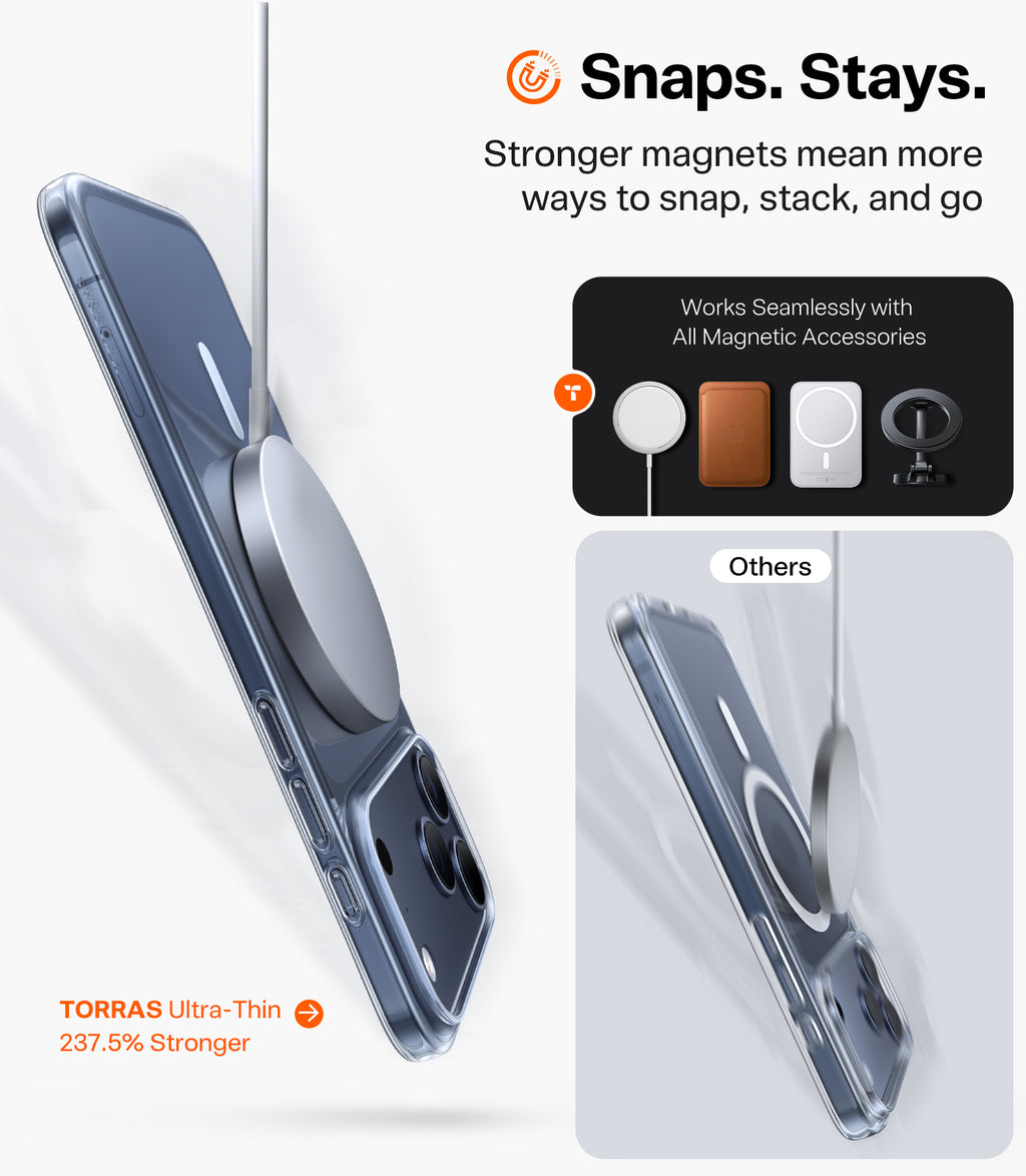 TORRAS SlimFit-Mag - Coque pour smartphone iPhone 17 Pro - Transparent