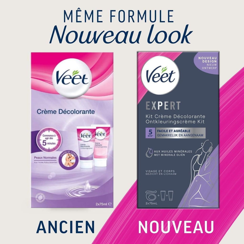 VEET Crème Décolorante Visage et Corps Toutes Peaux (2 x 75ml)