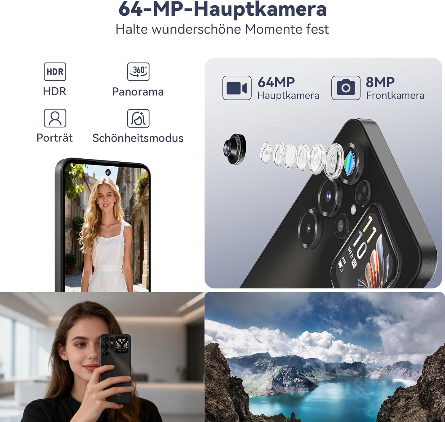 OUKITEL C68 Plus (8+512) 7,2 pouces Smartphone Batterie 6000 mAh Corps ultra-fin 9,5 mm Violet Double SIM