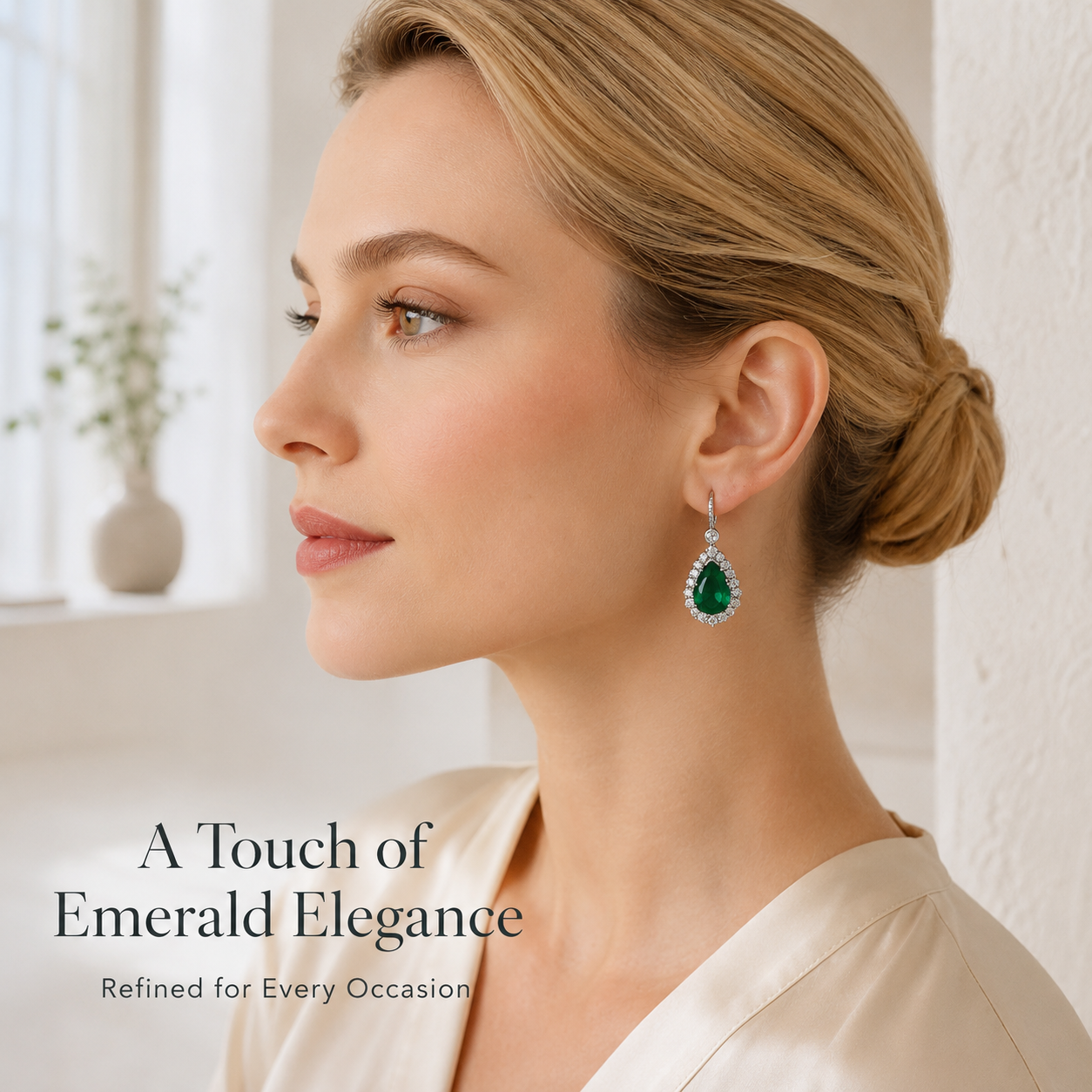 VoxorAI Boucles d'oreilles à clous en calcédoine naturelle vert émeraude, pour toutes les saisons en chalcédoine naturelle