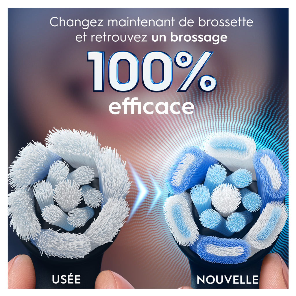 Oral-B iO Ultimate Clean Noir - Brossettes de Rechange Originales pour Brosse à Dents Électrique - Nettoyage Profond - Pack de 6