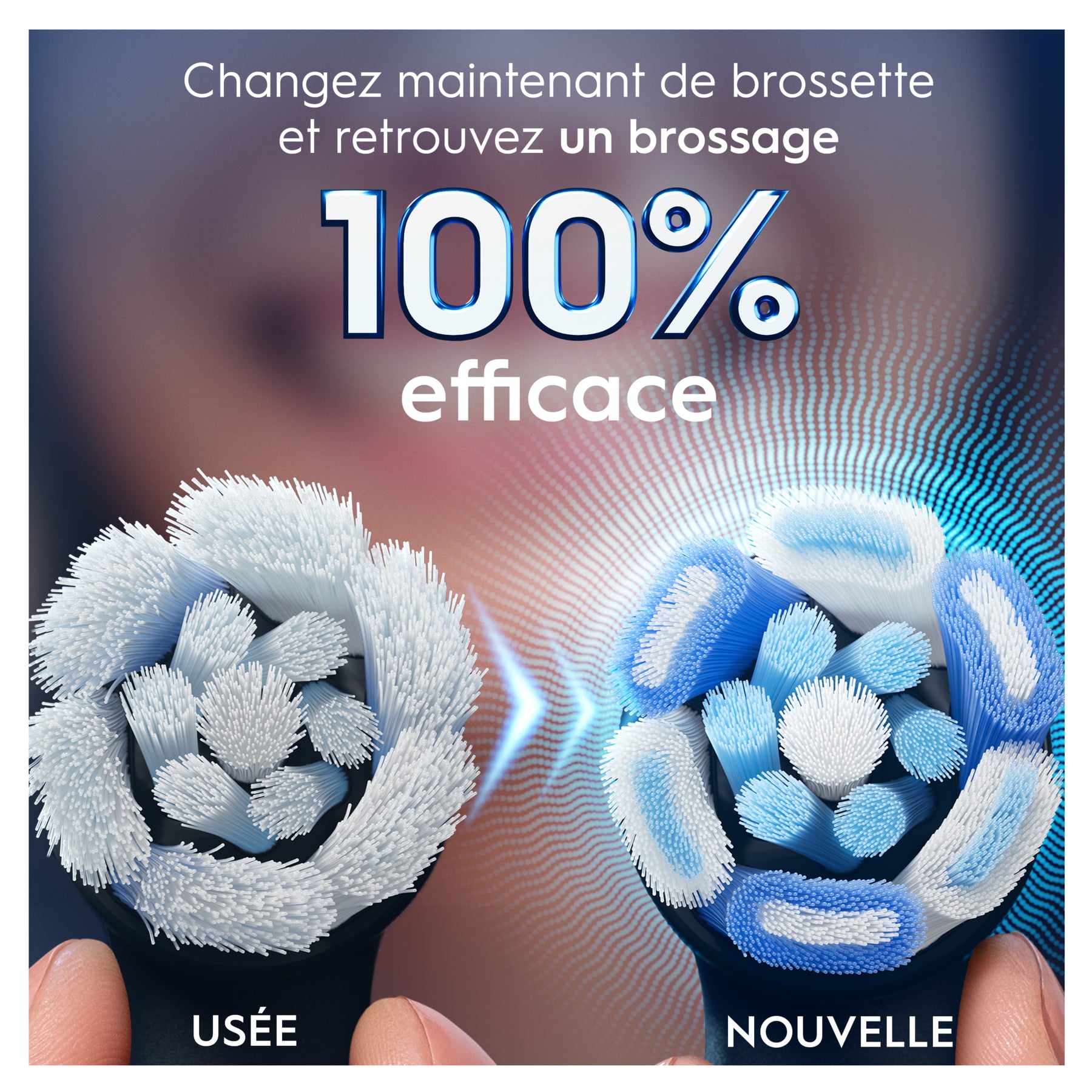 Oral-B iO Ultimate Clean Noir - Brossettes de Rechange Originales pour Brosse à Dents Électrique - Nettoyage Profond - Pack de 6
