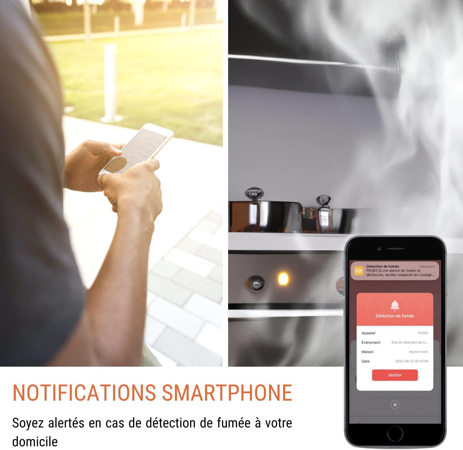 Konyks Firesafe 2 Détecteur de fumée connecté Wi-Fi + Bluetooth avec 5 ans d'autonomie