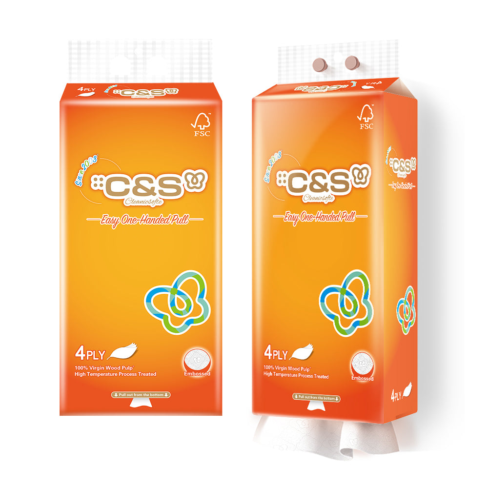 C&S Mouchoirs pour visage 4 couches 70 % matière certifiée FSC - 250 feuilles