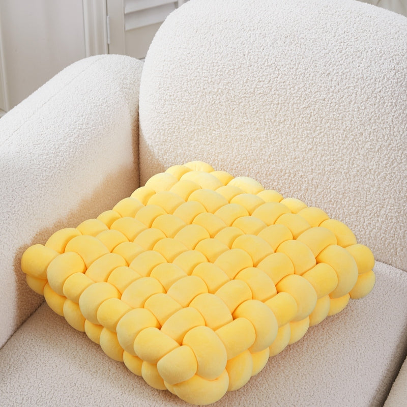 MEROPE, Coussin de Soutien Nœuds Polyester/Élasthanne, 40 cm, Jaune, 1 Pack