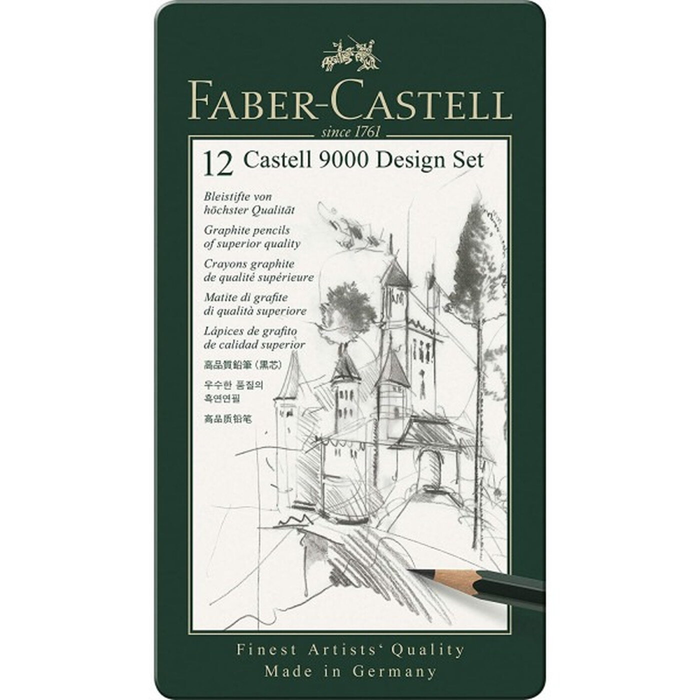Faber-Castell Castell 9000 Lot de 12 crayons graphite
