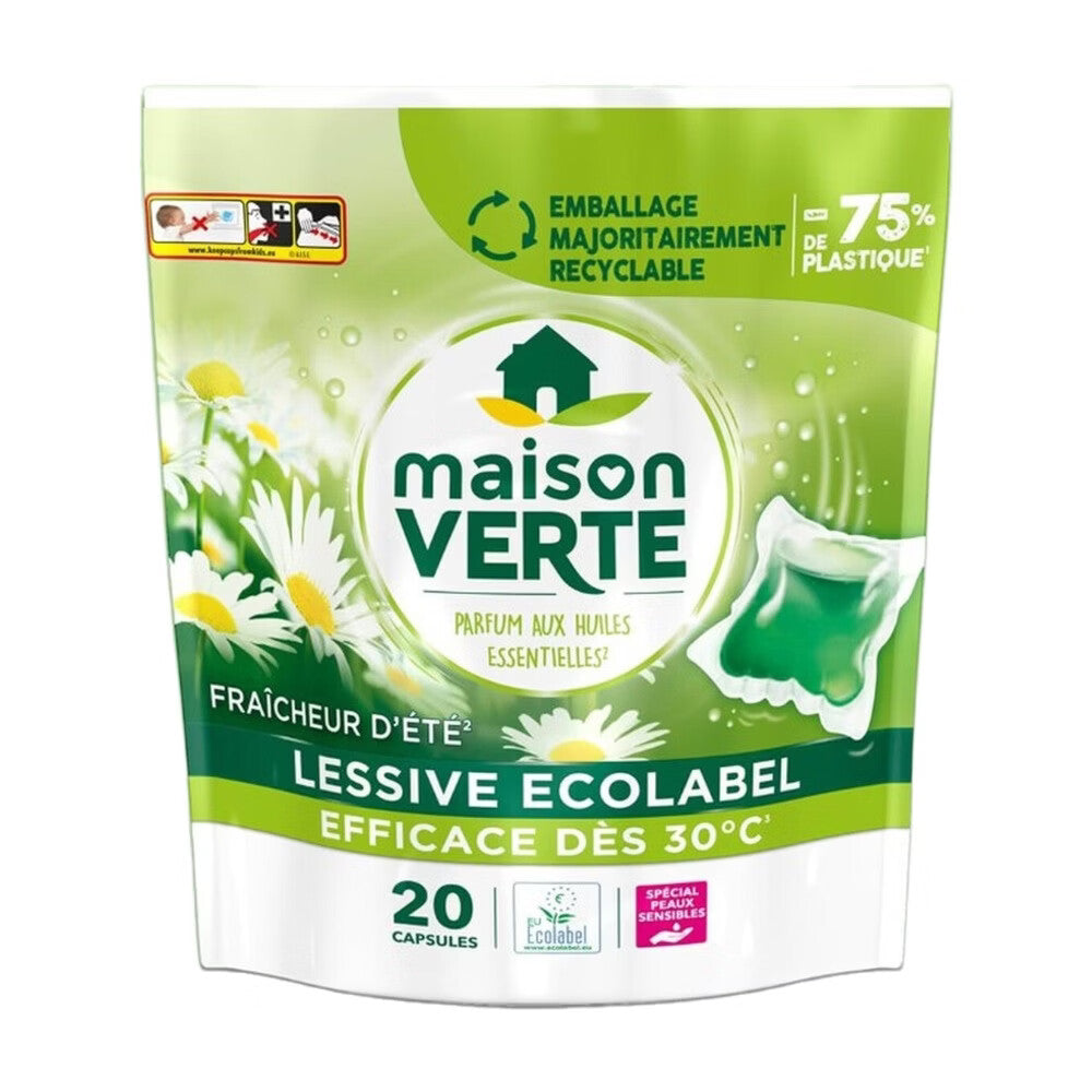 MAISON VERTE Capsules de lessive Fraîcheur d'Été 20 capsules
