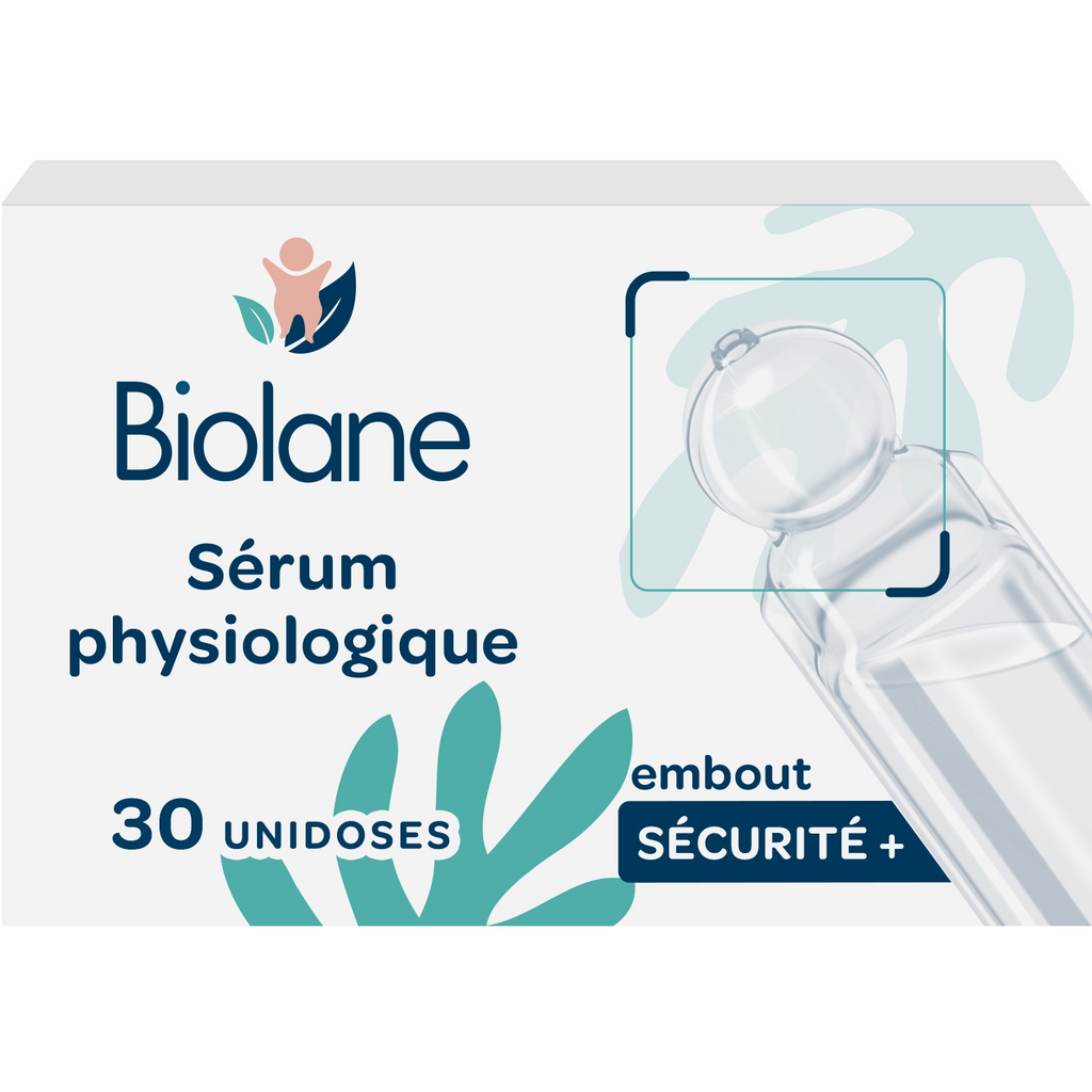 Biolane Sérum Physiologique Bébé Hygiène Nez & Yeux Embout de Sécurité 30 x 5 ml